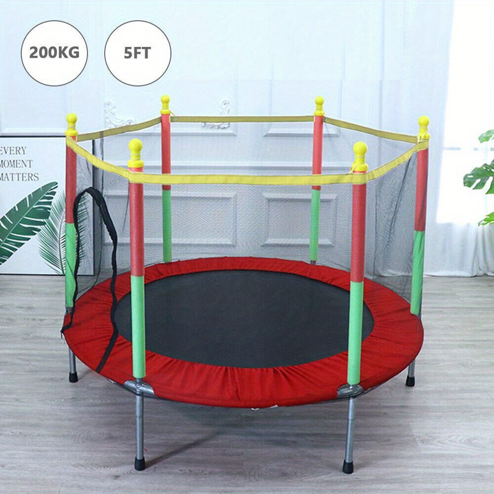 5ft trampolin safety net zipper durable red black Temu Portugal