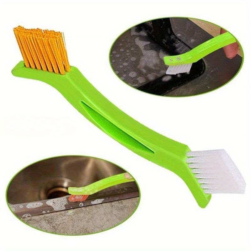 multi purpose plastic tile cleaning brush set stiff bristles for kitchen bathroom floor grout lines crevice attachment vacuum cleaner compatible corner and cabinet   brushes included details 8