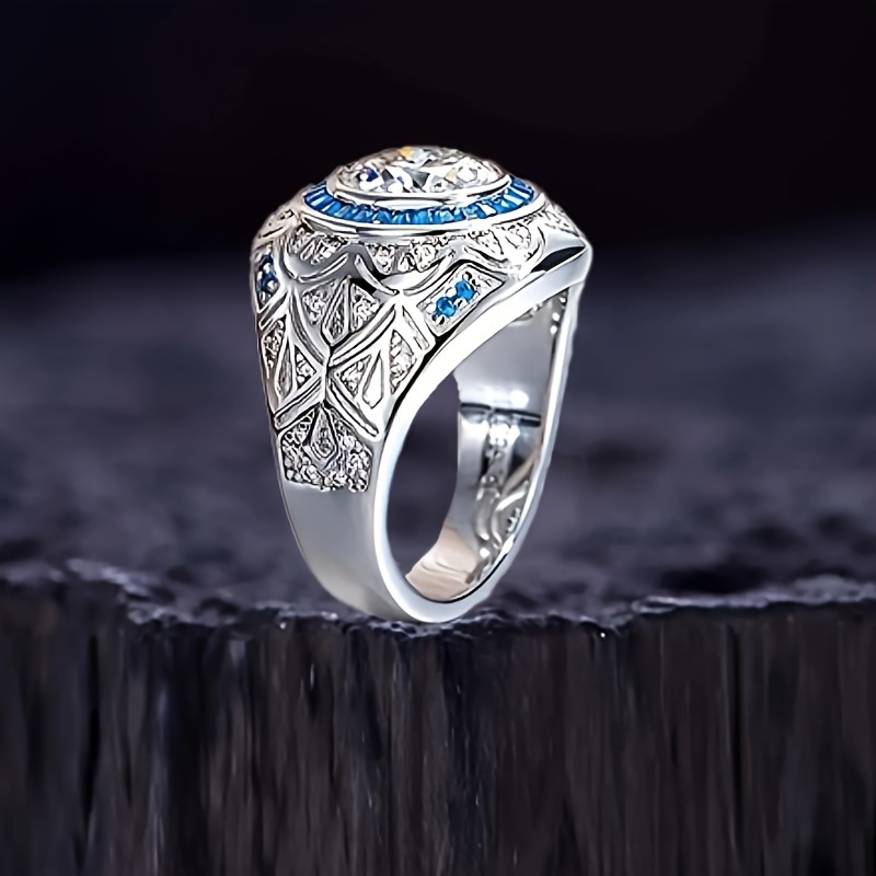 [luxury Moissanite Ring] 1pc S925 Silvery Moissanite Ring | 3 Carat Inlaid Luxury Gift For - Birthday Party