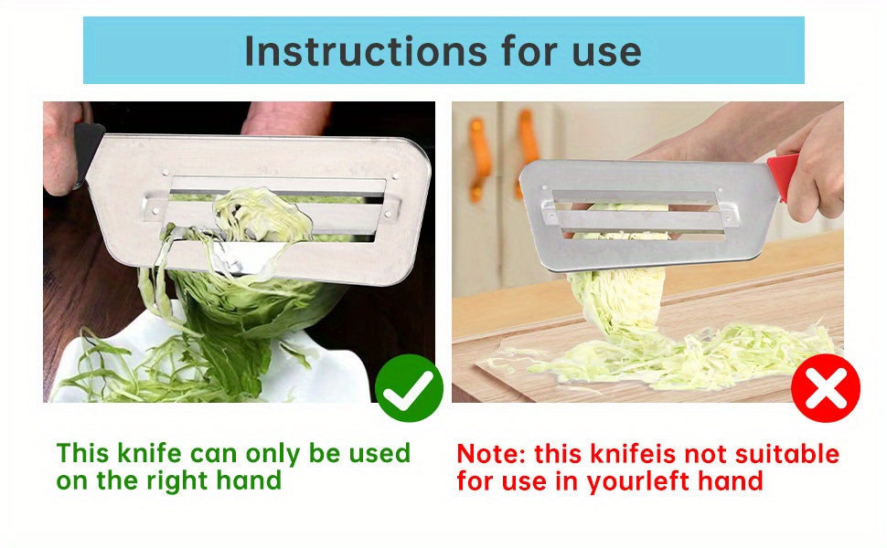 1pc stainless steel manual cabbage slicer sharp blade vegetable   for sauerkraut coleslaw salad   metal cutter with ergonomic handle no power required details 3