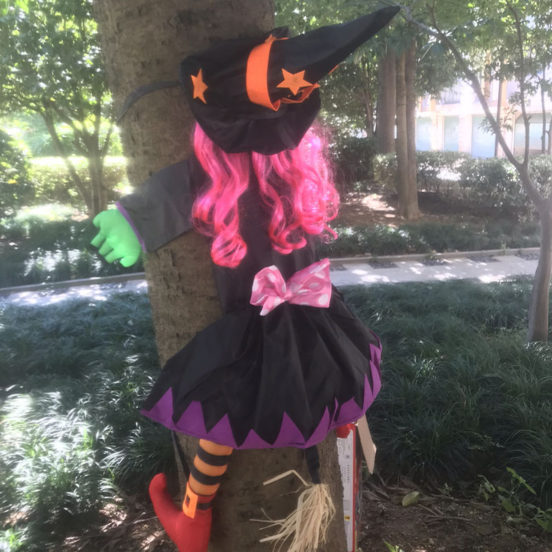Halloween Decoration Witch Scary Hanging Prop Vivid Tool For Outdoor Indoor, Halloween Crashed Witch Decoration, Chambray Hanging Outdoor Witch Prop For Decor