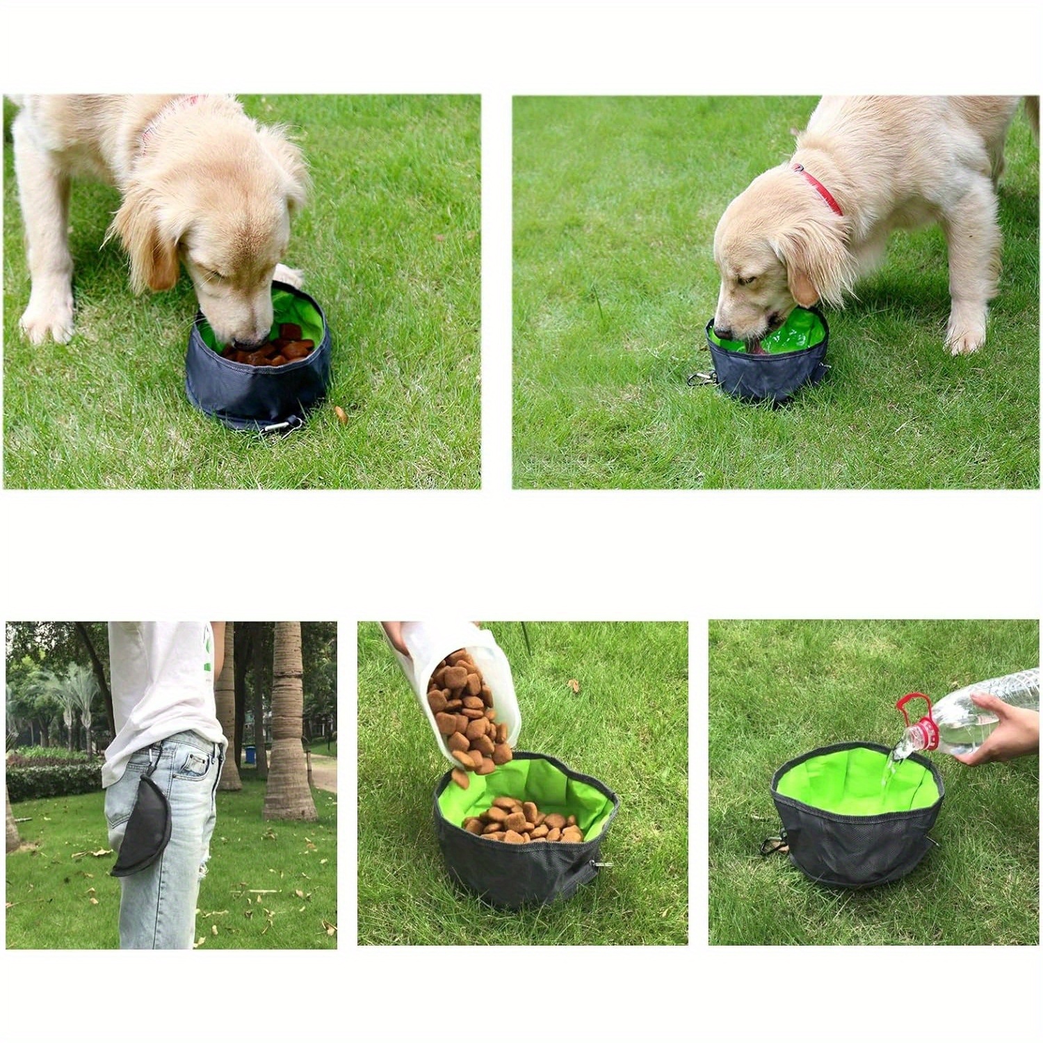 collapsible dog bowls portable and lightweight polyester foldable for food and water pet feeding mat for travel outdoor use details 2