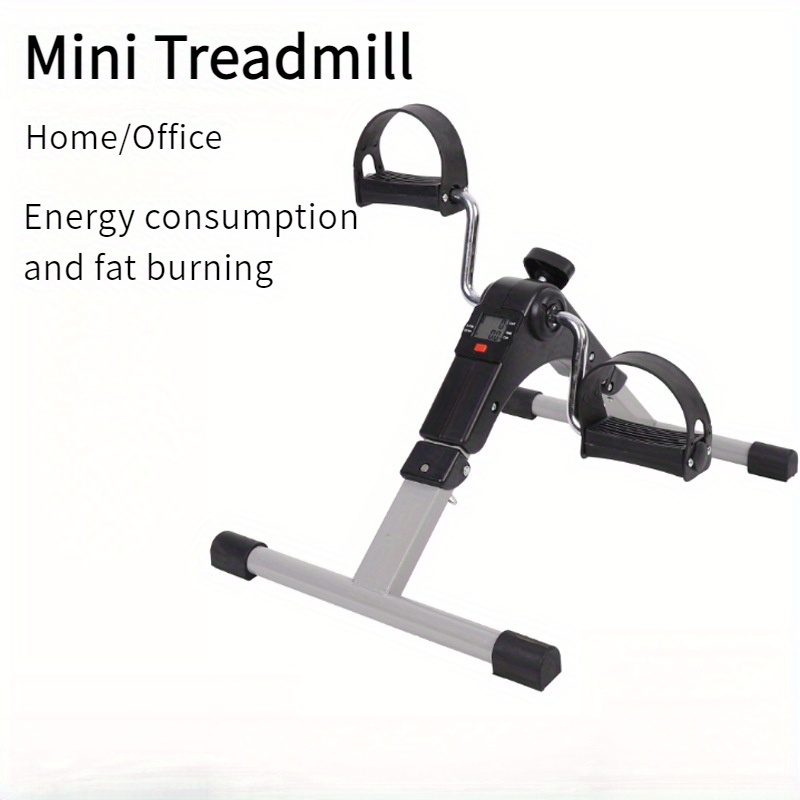 

1 Home Office Folding Stepper - Compact Iron Fitness Bike With Digital Display, Adjustable Resistance, Manual For Leg Training, Rehabilitation, And Muscle Exercise - Grey