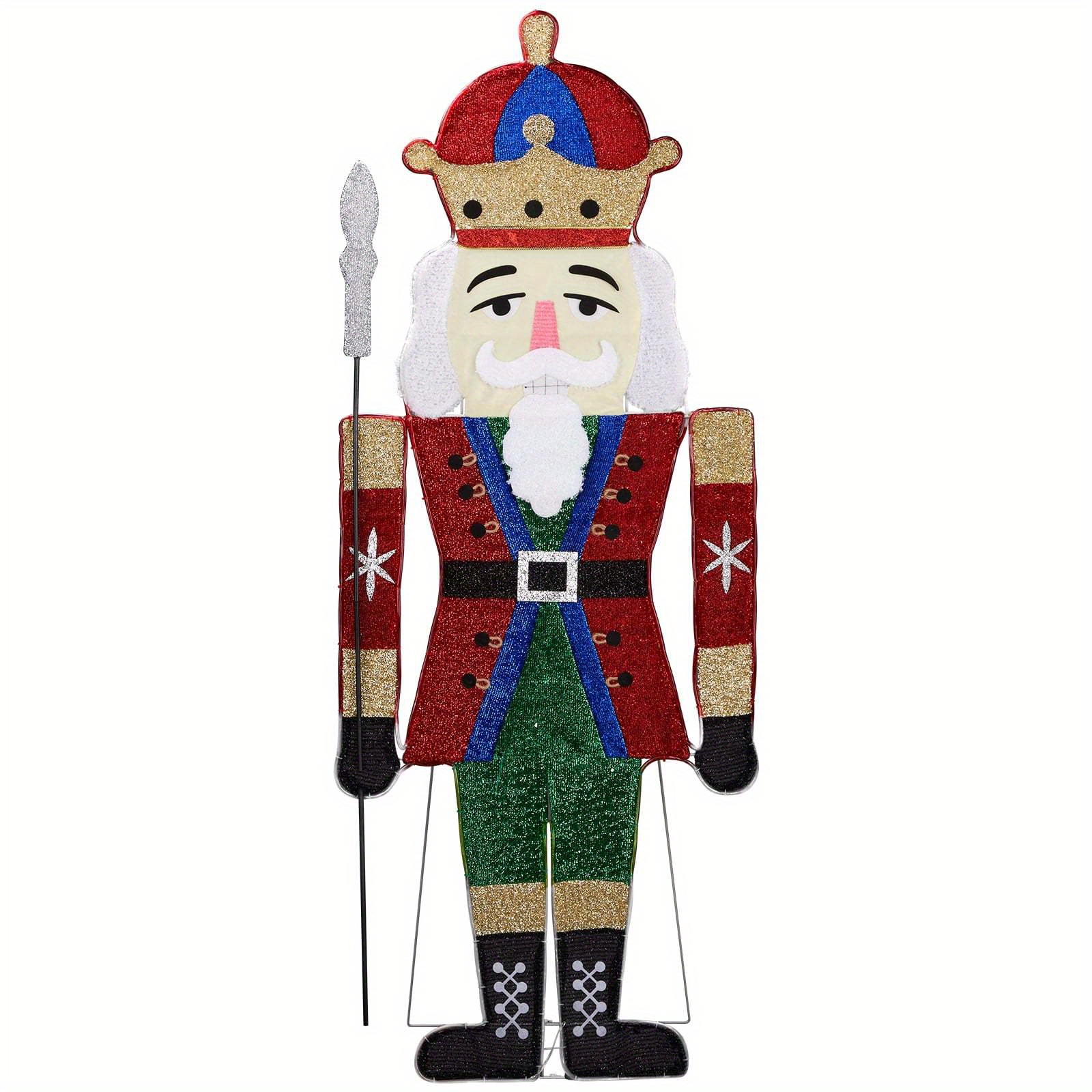 

1pc, Nutcracker Christmas With Lights 5.5 Feet Outdoor Christmas Soldier Decoration, 2d Design