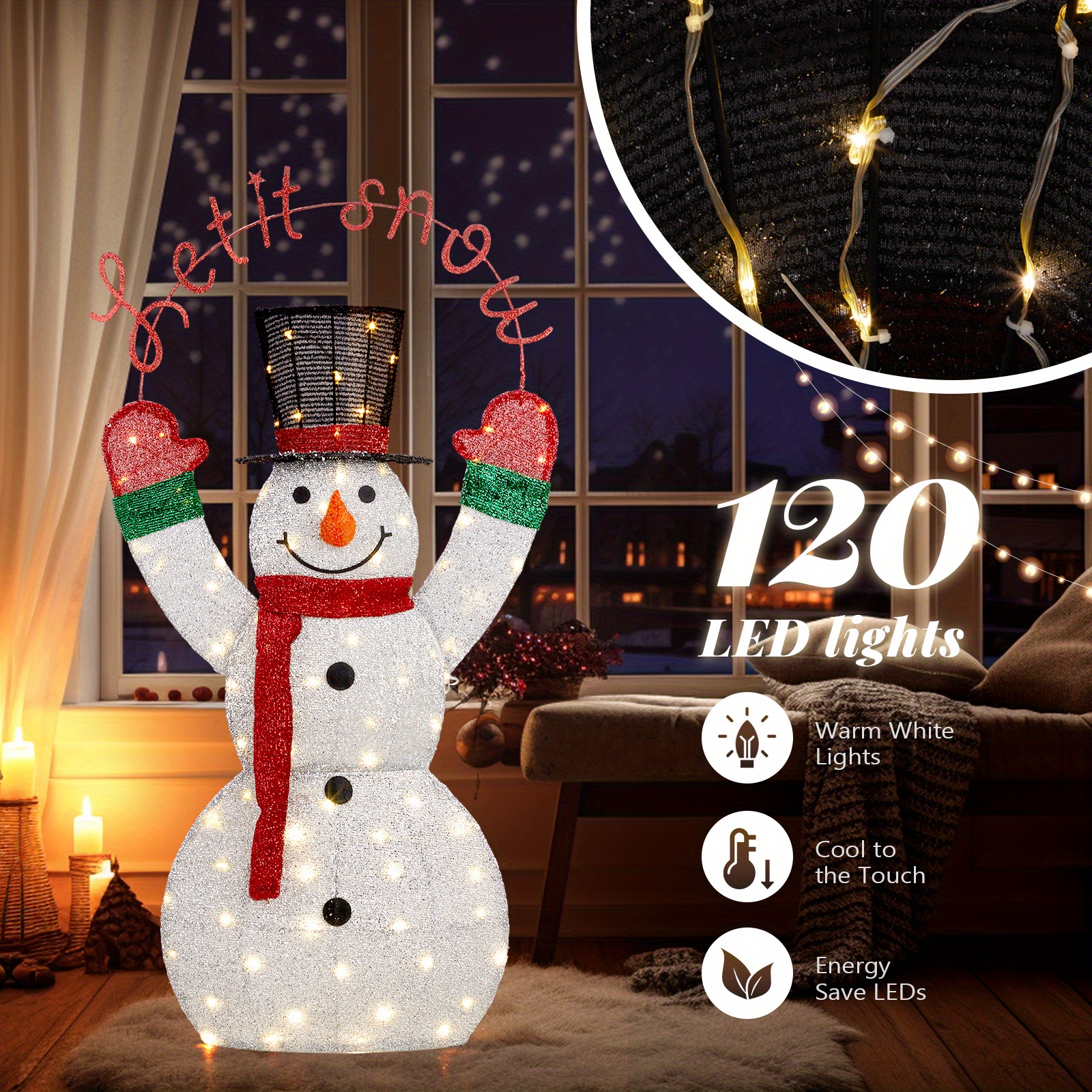 

4ft Led Lighted 2-d Snowman Christmas Snowman