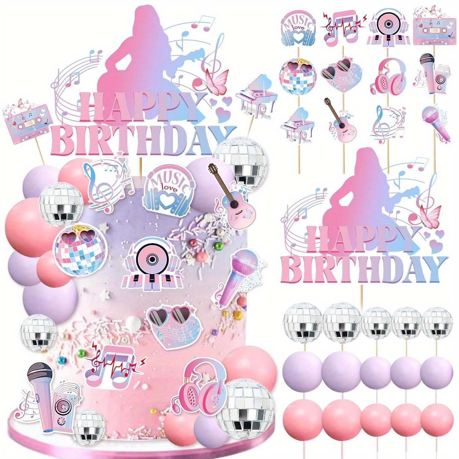 „In My Birthday Era“ Deko-Set – Cake Topper, Discokugeln & Mehr Für Die Perfekte Geburtstagsparty