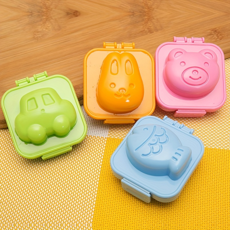 

4pcs Animal Egg & Rice Ball Molds Set, Bunny, Bear, Fish Shapes, Kitchen Gadgets For , Fun Breakfasts, Cookware