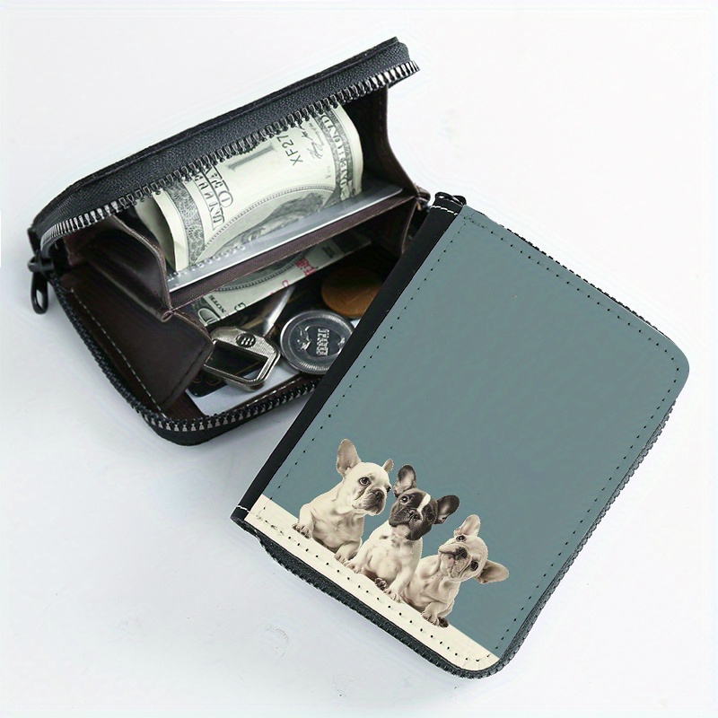 TEMU 1pc Bulldog Print Double-layer Clutch Wallet With Large Capacity Storage For Cards And Coins â Versatile Casual Handheld Organizer â Fashiona