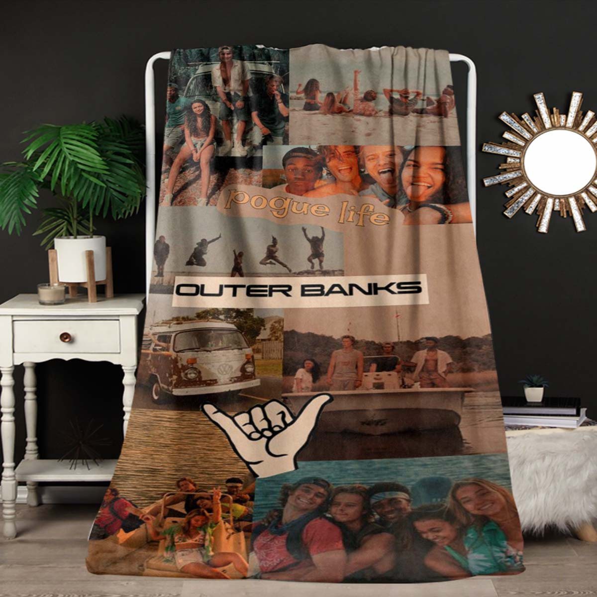 

Adventure Fleece Blanket – Soft, Cozy Flannel Throw With Beach-themed Photos & Vintage Van Design, Ideal For All , Perfect Gift