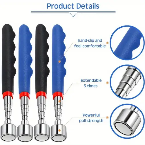 4 pack telescoping magnetic pickup tools 30 inch extendable magnet sticks with 20 lbs pull strength non electronic handy gadgets ideal for mechanic workshop fathers day birthday gifts