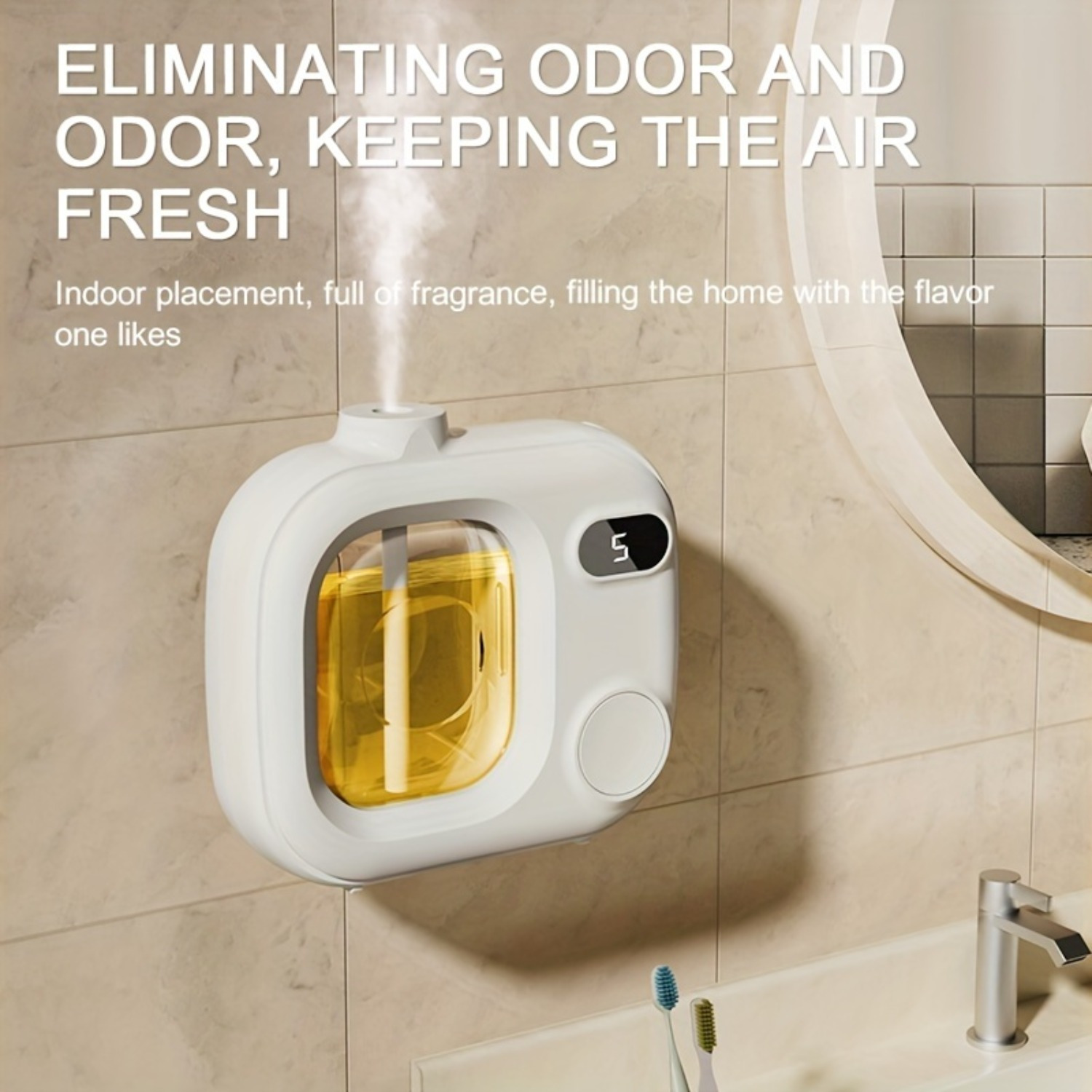 TEMU Automatic Perfume Machine, Long-acting Deodorant Toilet Deodorant Bedroom, Night Light Small Humidifier, Air Refreshing Diffuser, Portable Desk