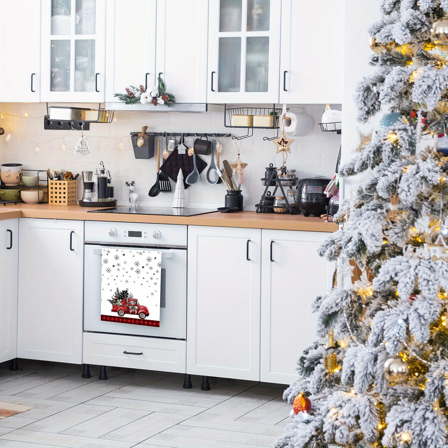

+1/2pcs, Christmas Kitchen Towels And Dish Towels, Dwarf 18 X 26 Inch Winter Drying Cloth Towels For Cooking Baking