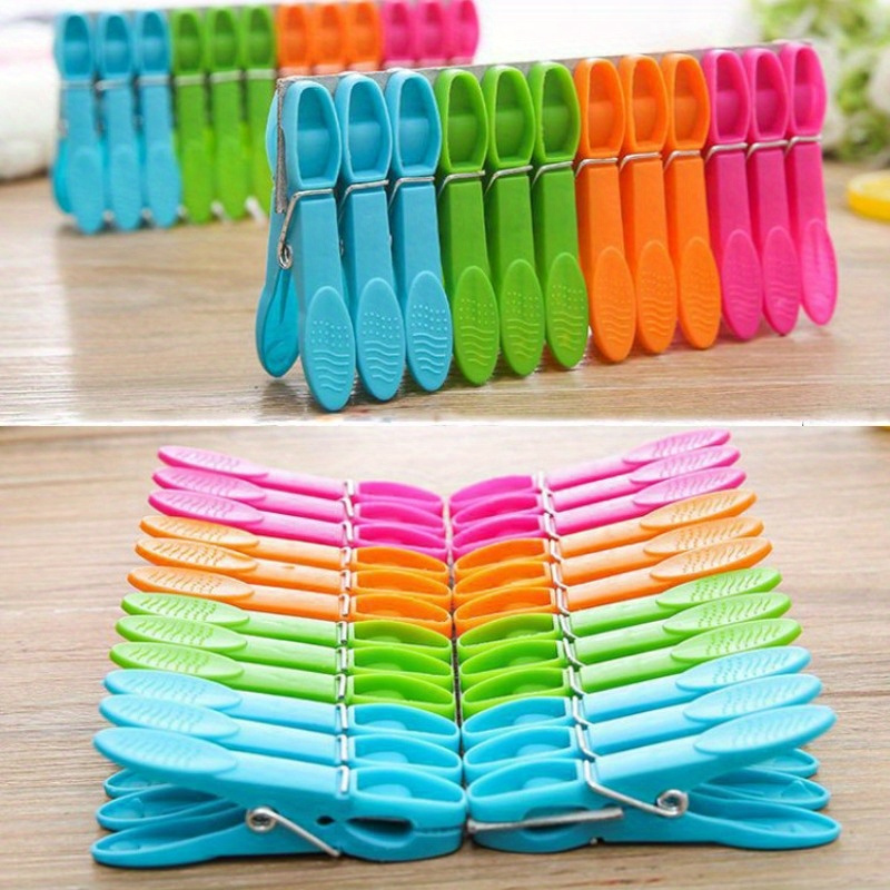 

120pcs Heavy Duty Plastic Clothespins - Spring- Laundry Clips For Drying Clothes, Kitchen, Outdoor, And Air-drying Clothing - Clothesline Pins Set