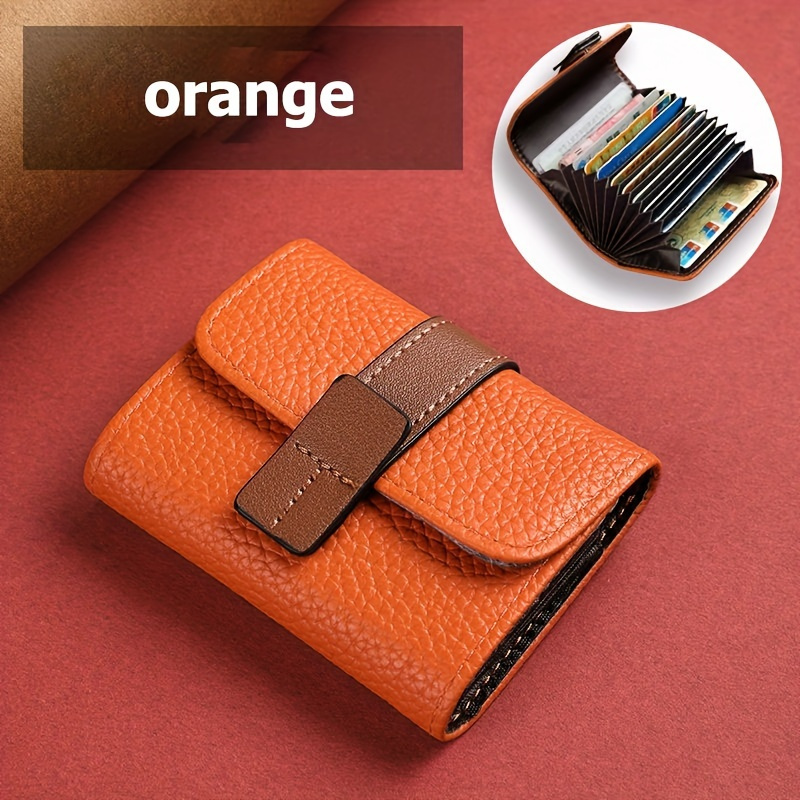 TEMU Chic Pattern Leather Wallet - Vintage Style, Multi-card Slots & Coin Purse With Snap Closure