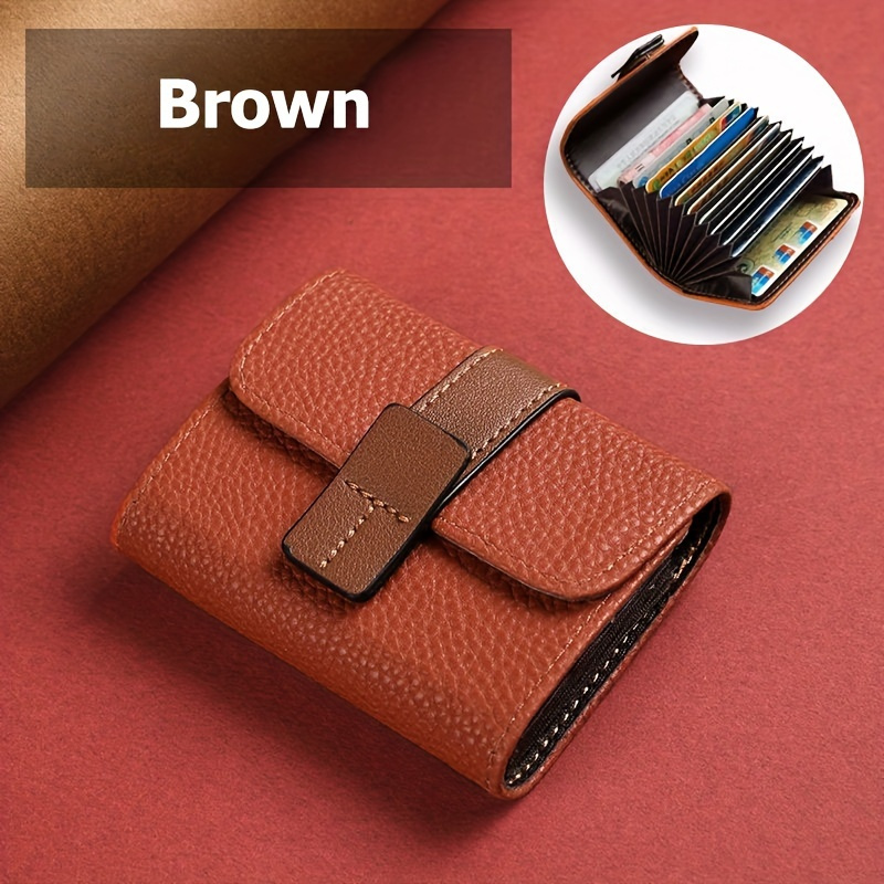 TEMU Chic Pattern Leather Wallet - Vintage Style, Multi-card Slots & Coin Purse With Snap Closure