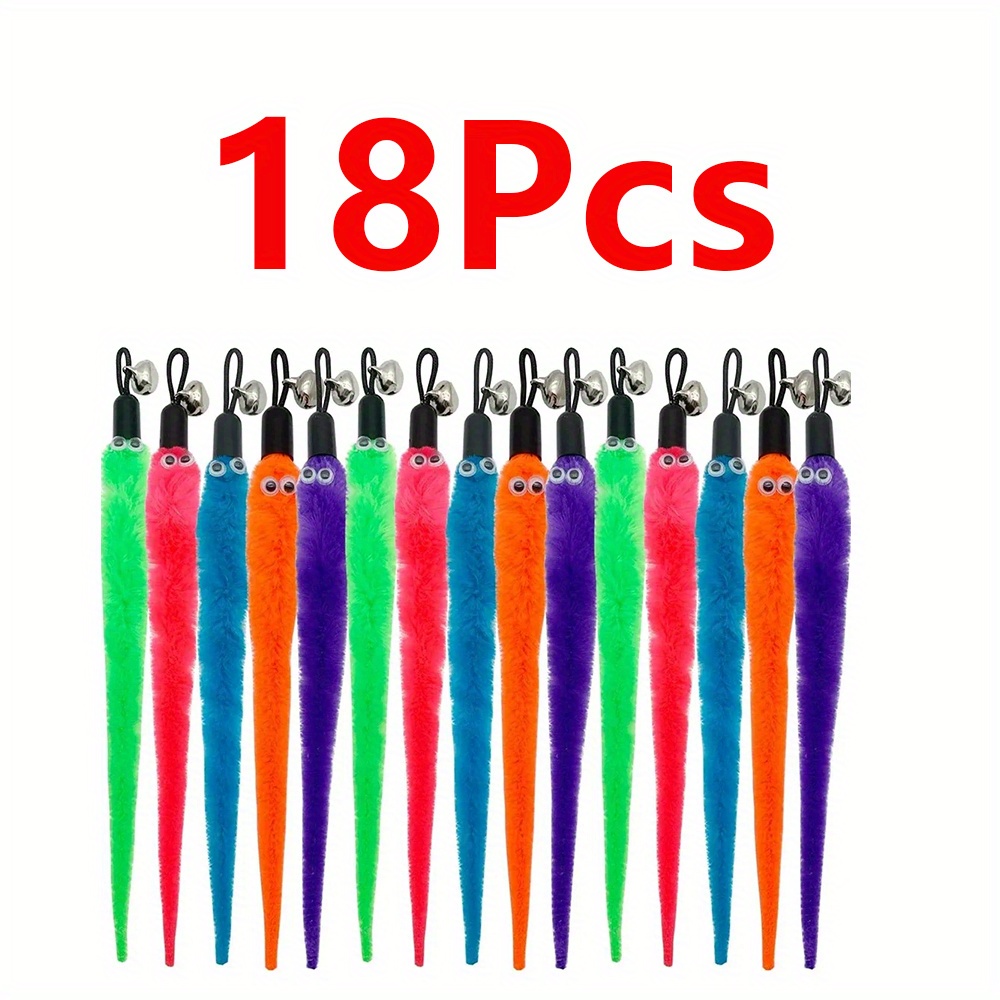 Image of Random Color 6/18pcs Cat Toys Wand Refills Interactive Cat Toy Replacement Worm Worms Refill Attachments Cat Toy Worms Refills For Cats Wand