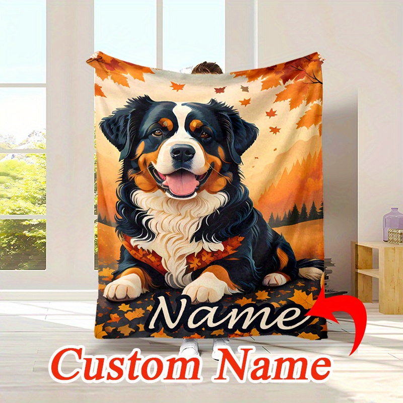 

Personalized Dog Flannel Blanket - Name, , , For Napping, , , Pattern