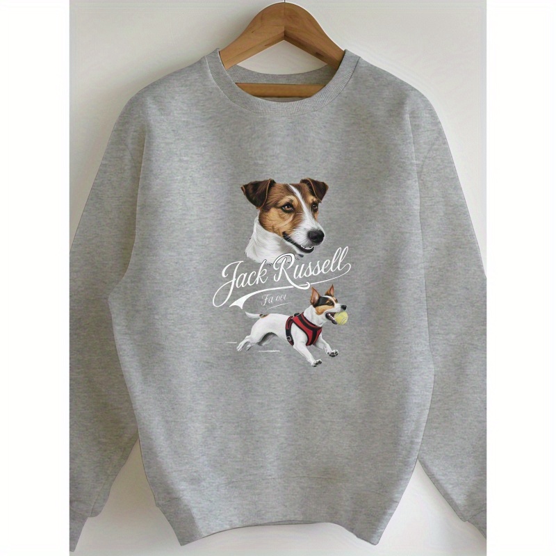 

Sweat-shirt décontracté pour femme Jack Terrier, imprimé chien réaliste, polyester, longueur standard, col rond, mode automne/hiver, motif géométrique, disponible en , .