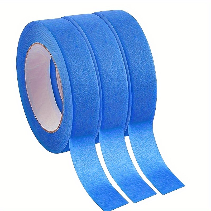 

3-pack Blue Masking Tape, 1.2cm X 1200cm, Waterproof, & Write, Multi-surface For Diy Crafts & Office Use