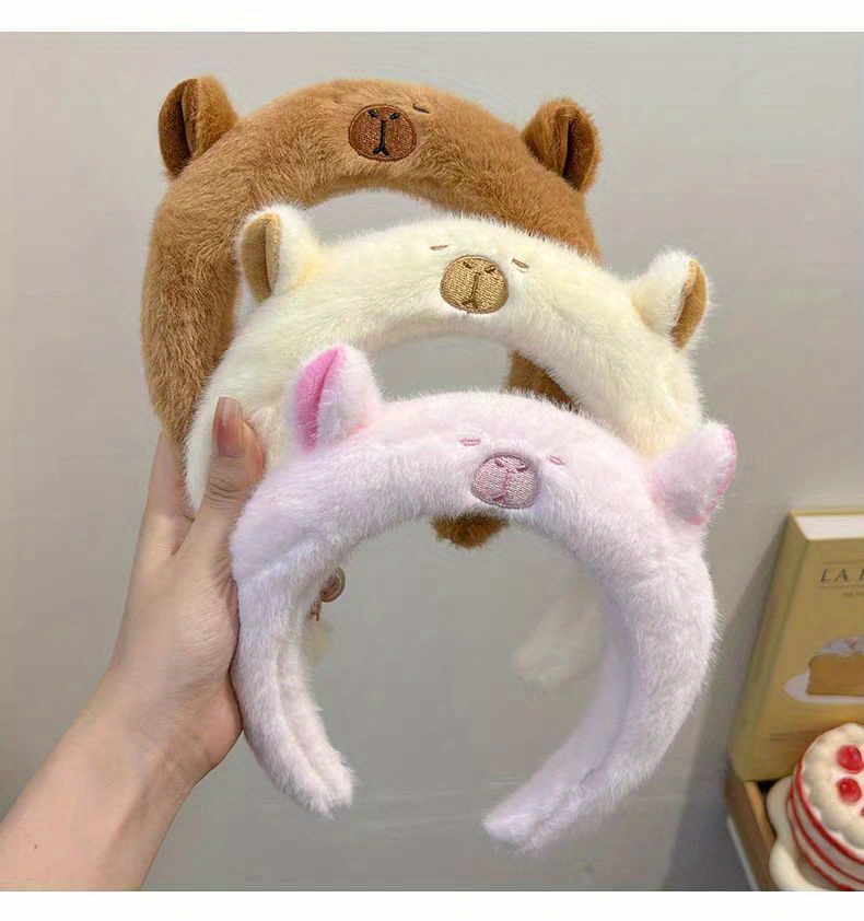 Serre-tête Avec Peluche Capybara Marron - Accessoire Mignon Pour Femme, Enfant - Tissu Doux, Ajustement Confortable - 10
