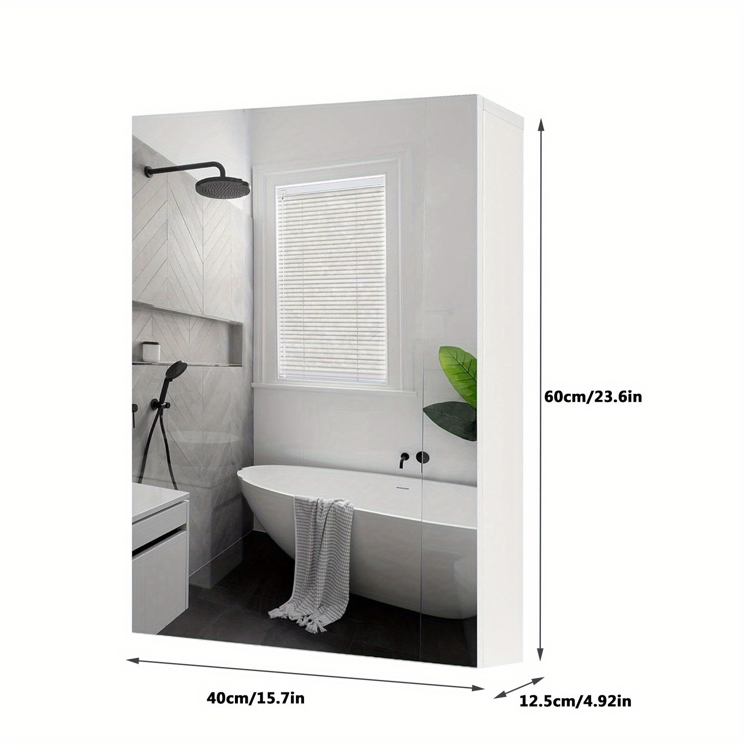 Single Door Mirror Cabinet: Wall-mounted Bathroom Storage Cabinet With Mirror And Adjustable Shelf, White