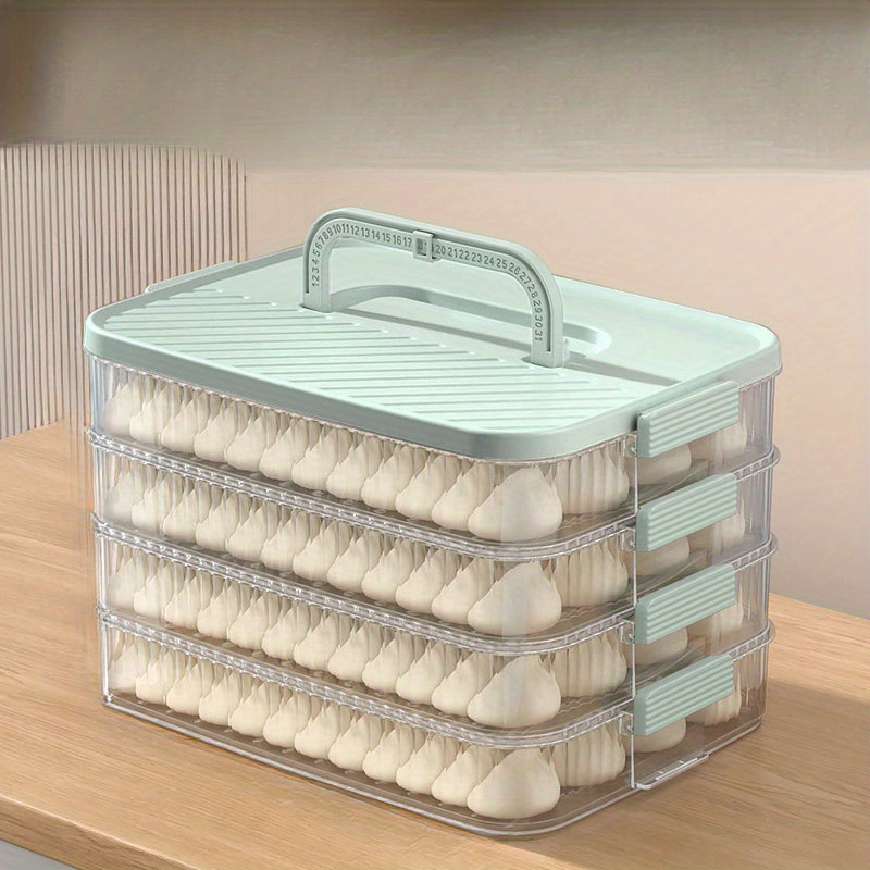 

Stackable Dumpling Storage Container, Food Grade Pp Material, Fresh-keeping Organizer Box For Kitchen, Refrigerator & Microwave Safe, Large Capacity With Anti-stick Design, Holds 120 Dumplings