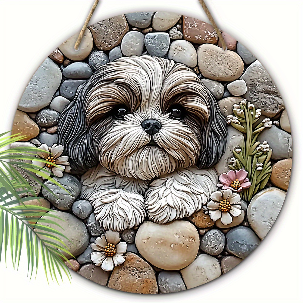 

Shih Tzu Dog & Stone Wooden Sign - Pre-drilled, 2d Print For Easy Hanging - Home, Garden, Cafe Decor & Pet Lovers Gift