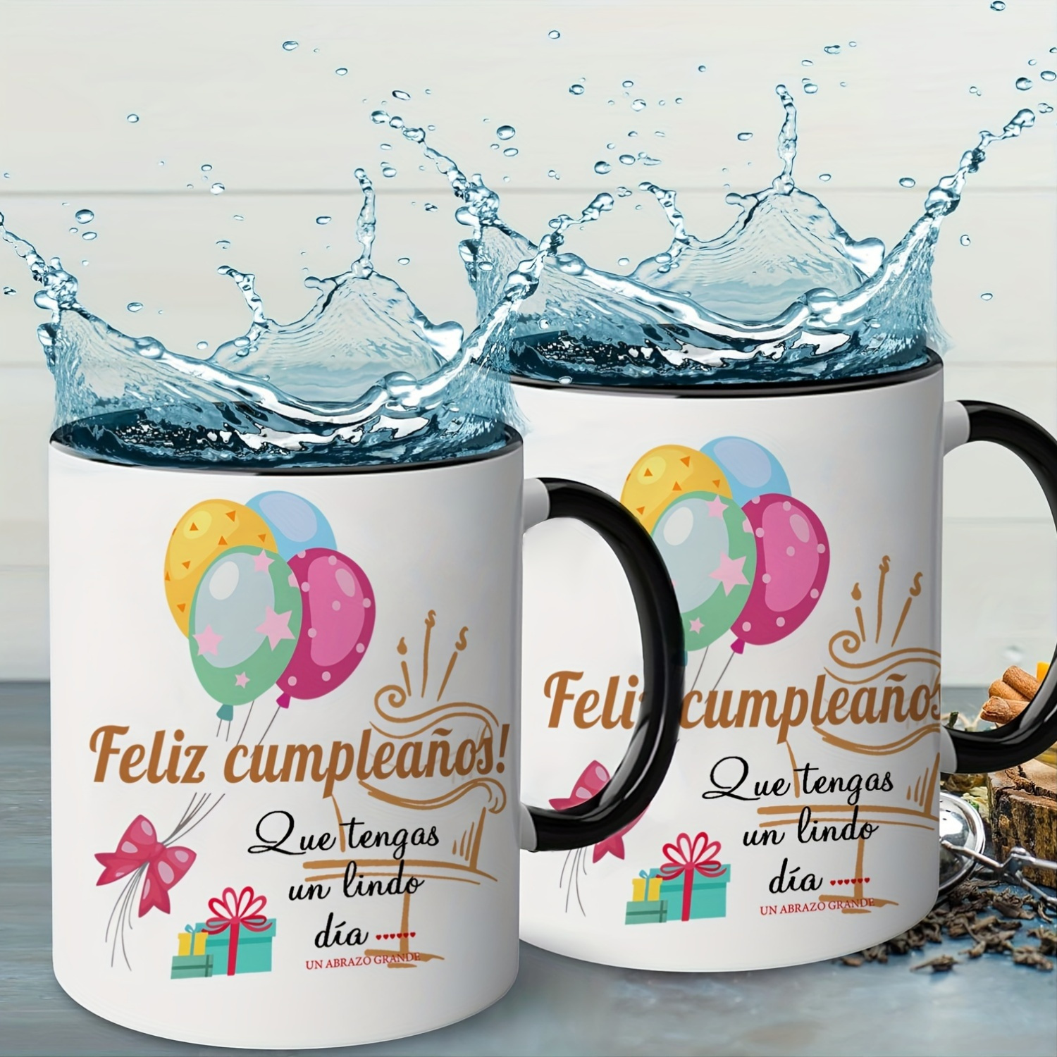 

11 Oz Spanish Lettering Coffee Mugs, Set Of 1, Novelty Cup For , Son, , , Camping, - Celebratory For