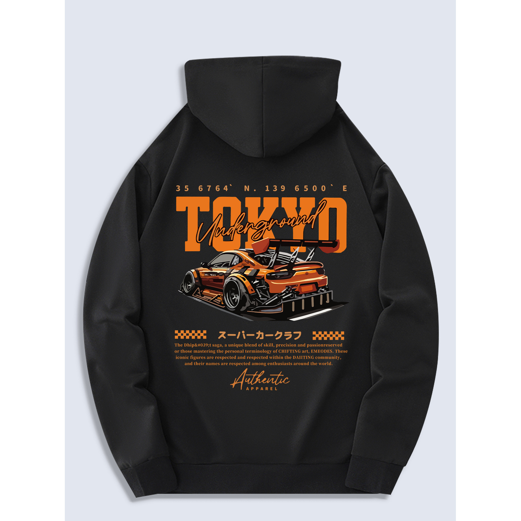 

Tokyo Underground Print, Men'& Trendy& Cozy Long Sleeve Hoodie, Pullover Hooded Sweatshirt With Kangaroo Pocket For Autumn& Winter