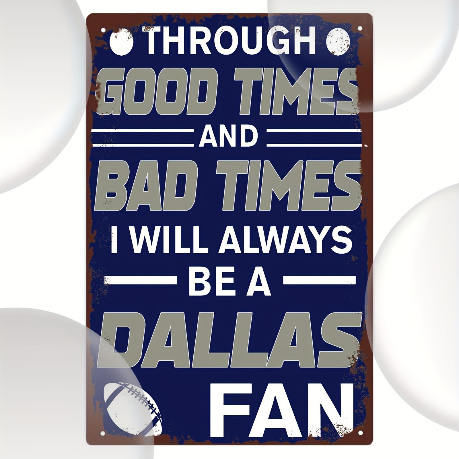2d Flat, Decorative Signs And Plaques 1pc For Dallas Team Fan - Themed Metal Sign, Style, 8 X 12 Inches, Suitable For Dallas Team Fans And - Decor, Halloween Christmas Decor