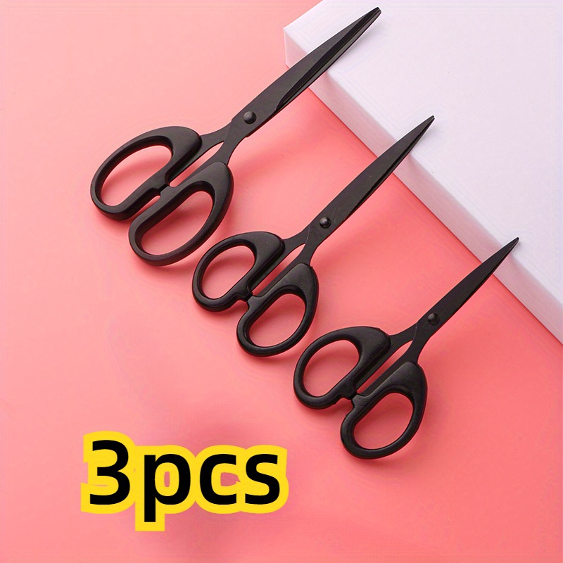 E-shop 3er-Set Schwarze Edelstahlscheren – Scharfe Klingen, Ergonomische Griffe, Präzisionsschnitt, Ideal für Zuhause & Büro, Bürobedarf Zubehör