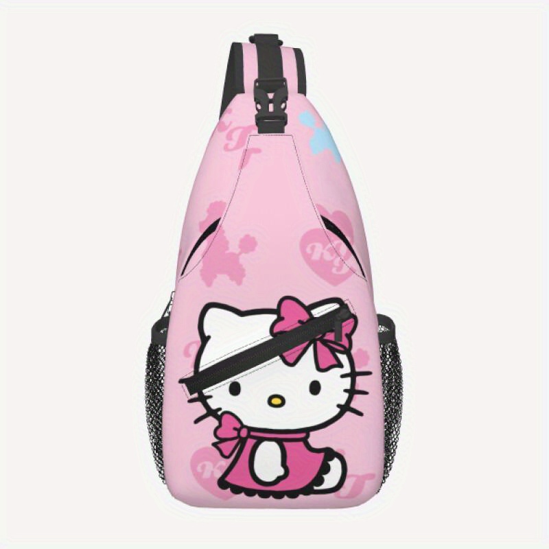 

Sanrio Hello Kitty & Poodle Floral Chest Bag - Lightweight, Adjustable Strap, Daily Or Travel, Sanrio