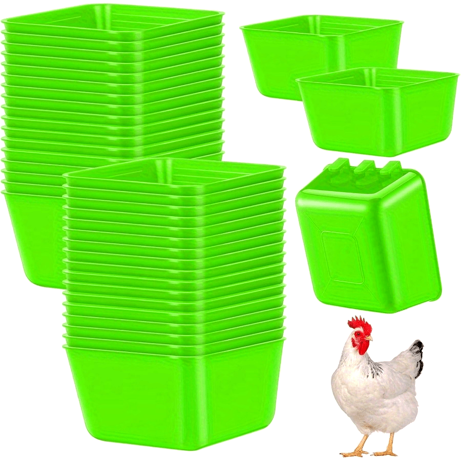 

20pcs 16oz Pe Hanging Waterer Cups For Chickens, Birds, Parrots & Bunnies - Feeding And Drinking Solution