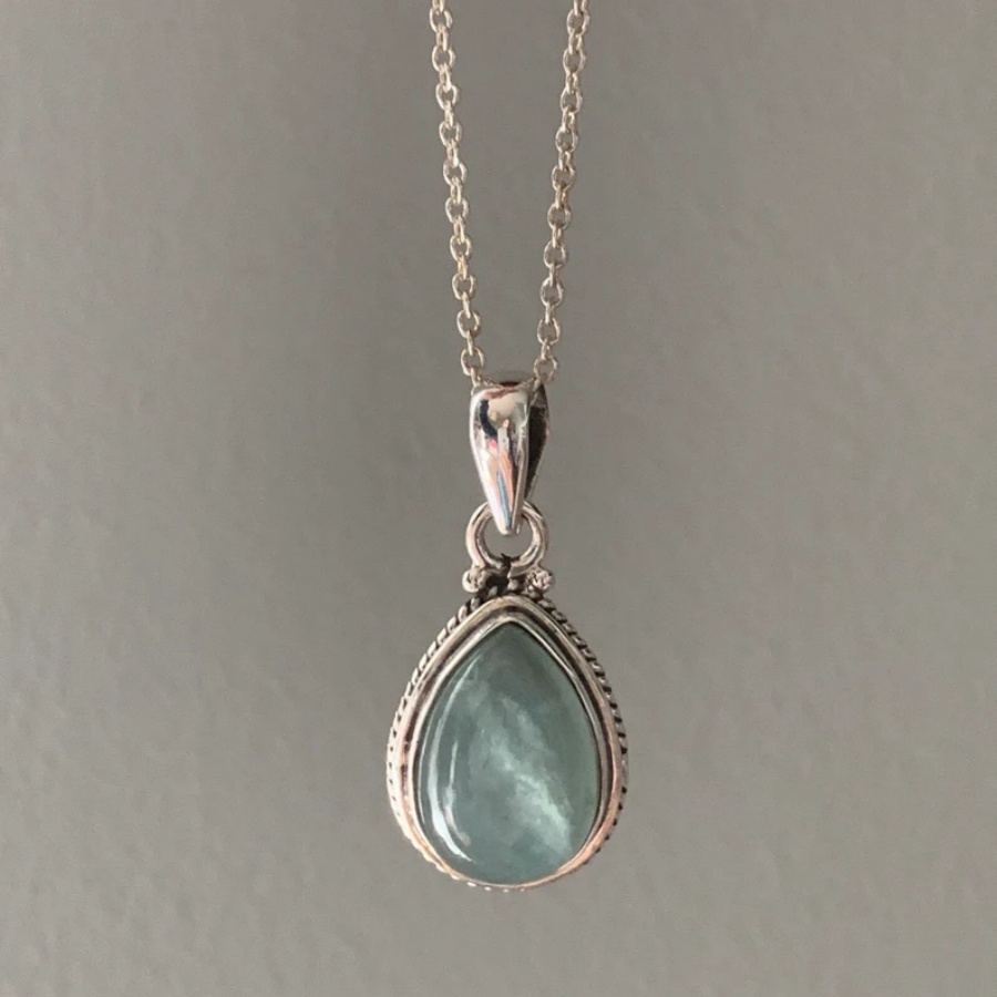 TEMU 1pc Fashion Necklace, Chain Necklace, Aquamarine Necklace, Vintage Necklace, Bohemian Jewelry, Vintage Jewelry, Fashion Jewelry, Festival Gifts,