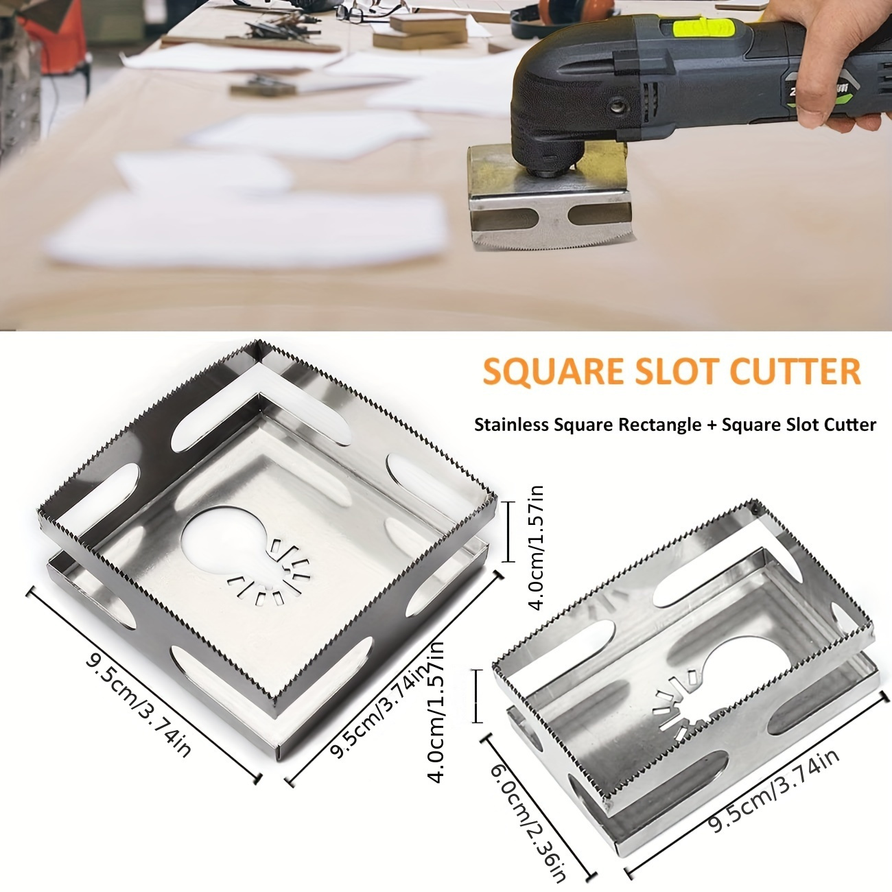 Multi-Function Square Hole Punch Tool, for Wood, Drywall, and Plastic - Ideal for Electrical Installation, Light Switch Boxes, Cord Insertion and Extraction Tools, Battery-Free, Durable Steel Structure