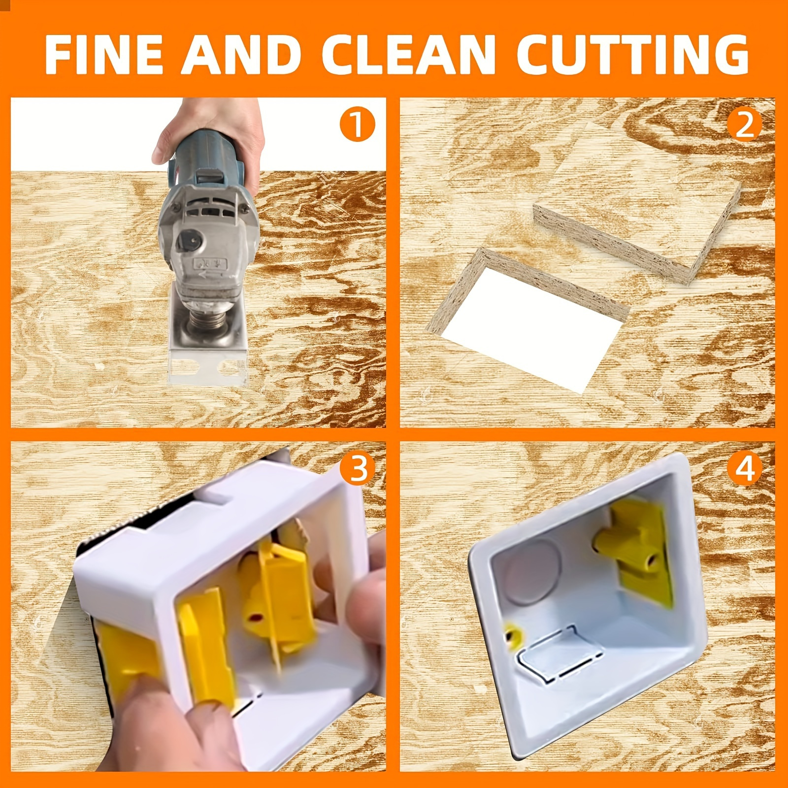 Multi-Function Square Hole Punch Tool, for Wood, Drywall, and Plastic - Ideal for Electrical Installation, Light Switch Boxes, Cord Insertion and Extraction Tools, Battery-Free, Durable Steel Structure