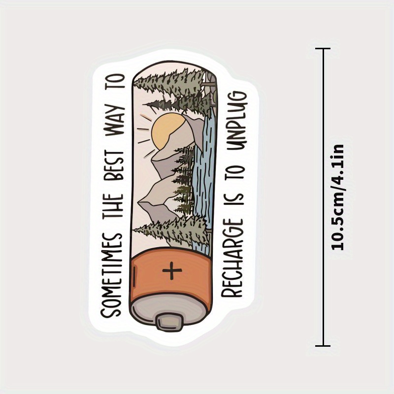 TEMU " Sticker - Durable Synthetic Paper Decal For Cars, Laptops, Water Bottles & Suitcases