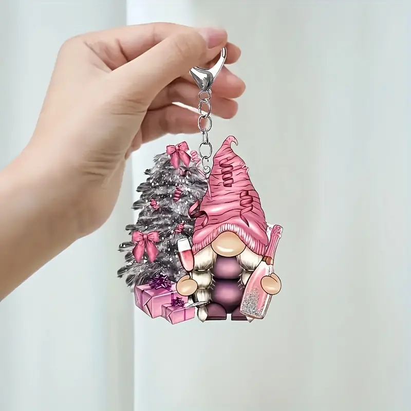 

1pc Christmas Tree Keychain - 2d Keyring, For Christmas And 's Day, Car Key And Pendant