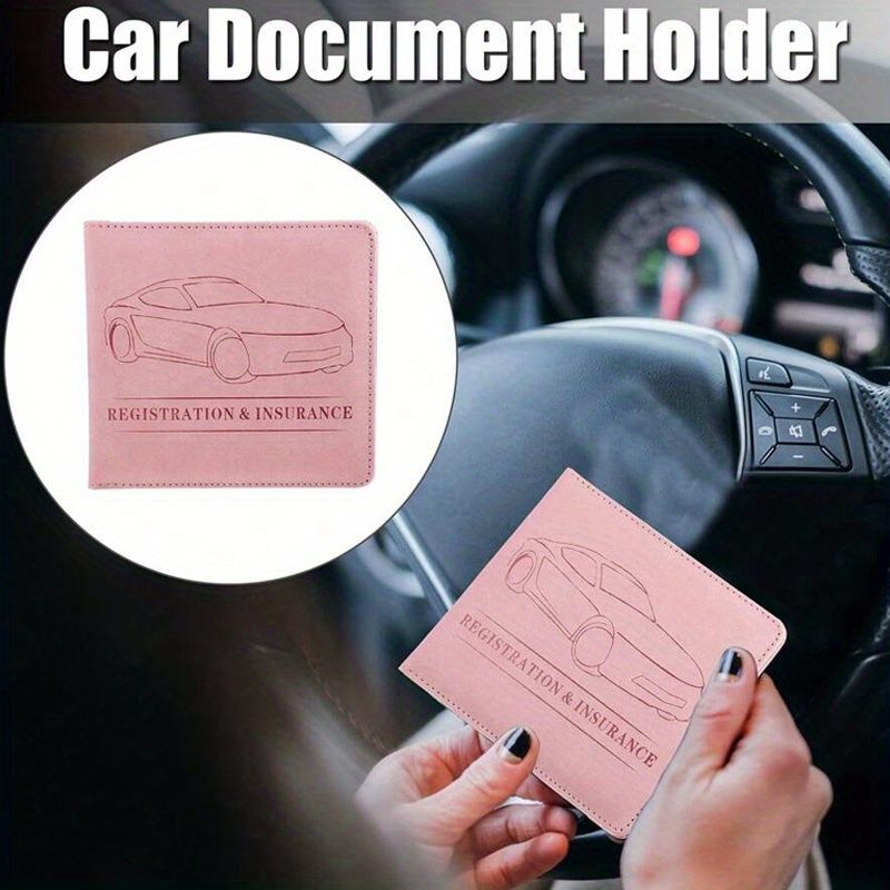 

Leather Car Holder For Registration And Insurance Card Storage - Mixed Color, Protective Travel Accessory With Easy Pockets