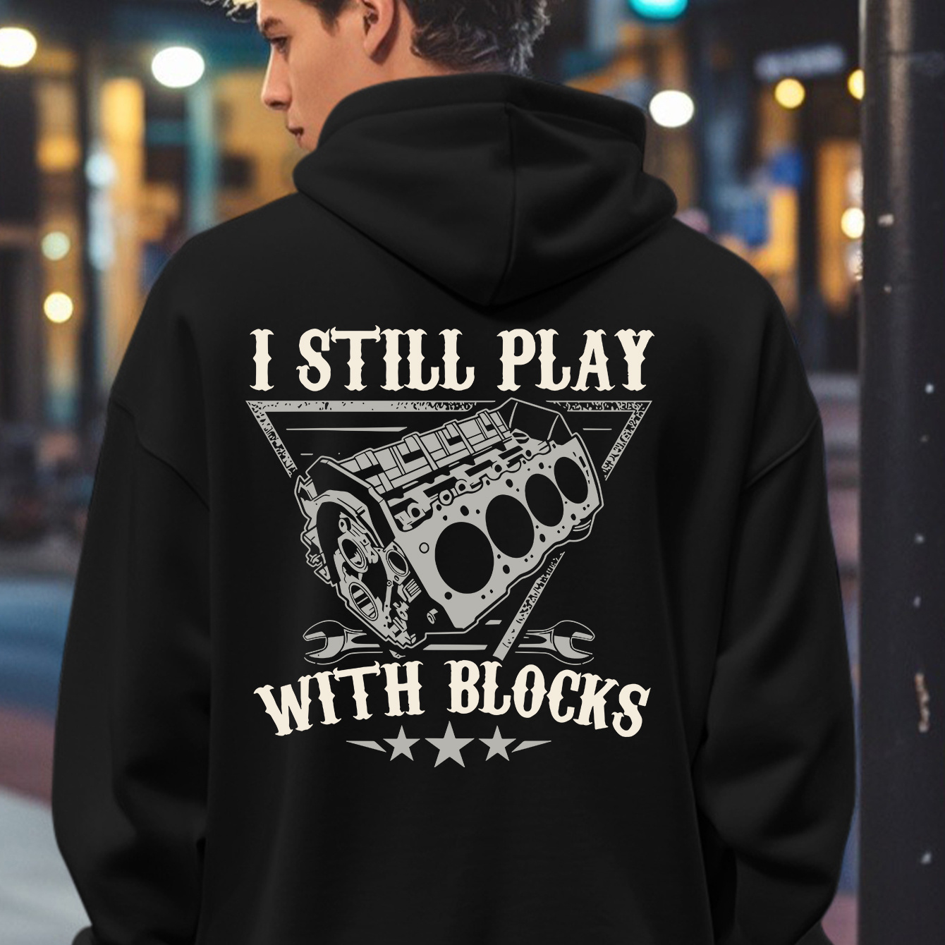 

Play With Building Blocks, , Motors, Engines Print, Men's Casual And Cozy Hoodies, Trendy Long Sleeve Hooded Sweatshirt, Casual Top For Autumn Winter