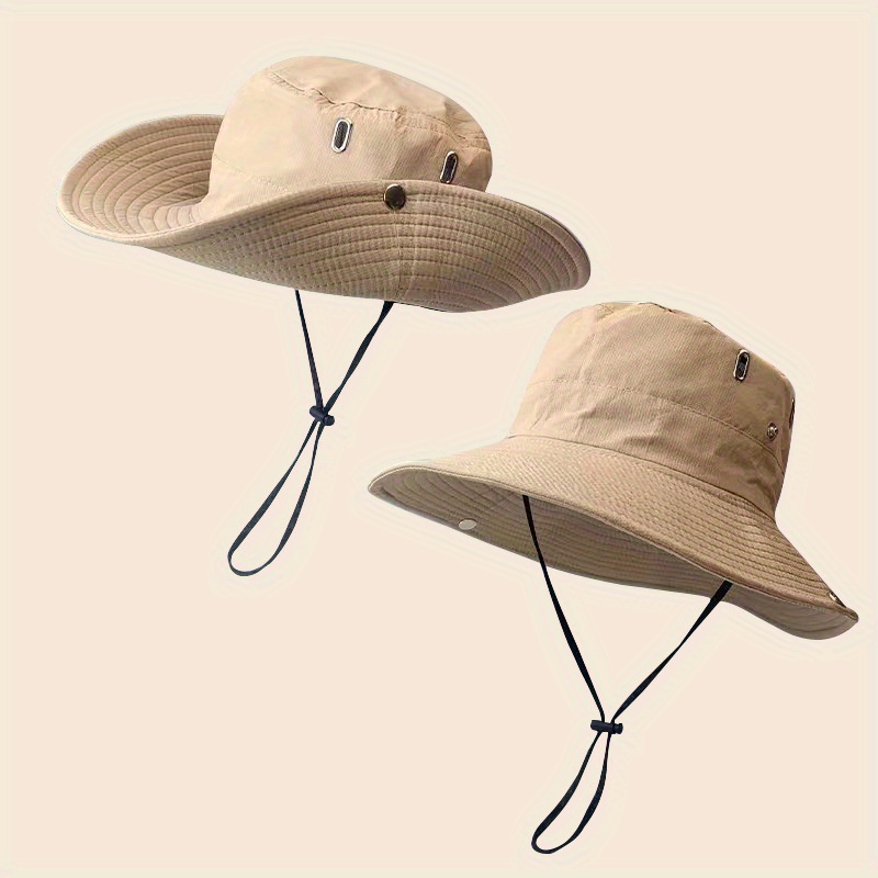 TEMU 1pc Summer Uv Hat, Big Puffy Hat For Men Women, Cycling Sun Hat