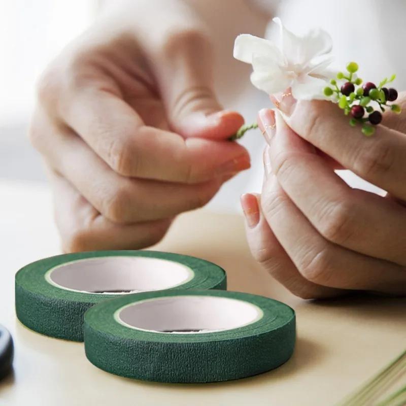 

6 Rolls Self-adhesive Stem Tape Artificial Flower Wrapping Florist Green Tapes Diy Flower Supplies