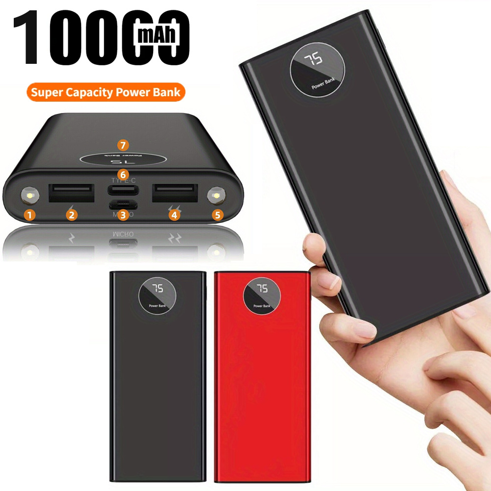 

10000mah , Portable Charger Devices - Long , Camping, Led External Phone Charger For Smartphone, , Tablet