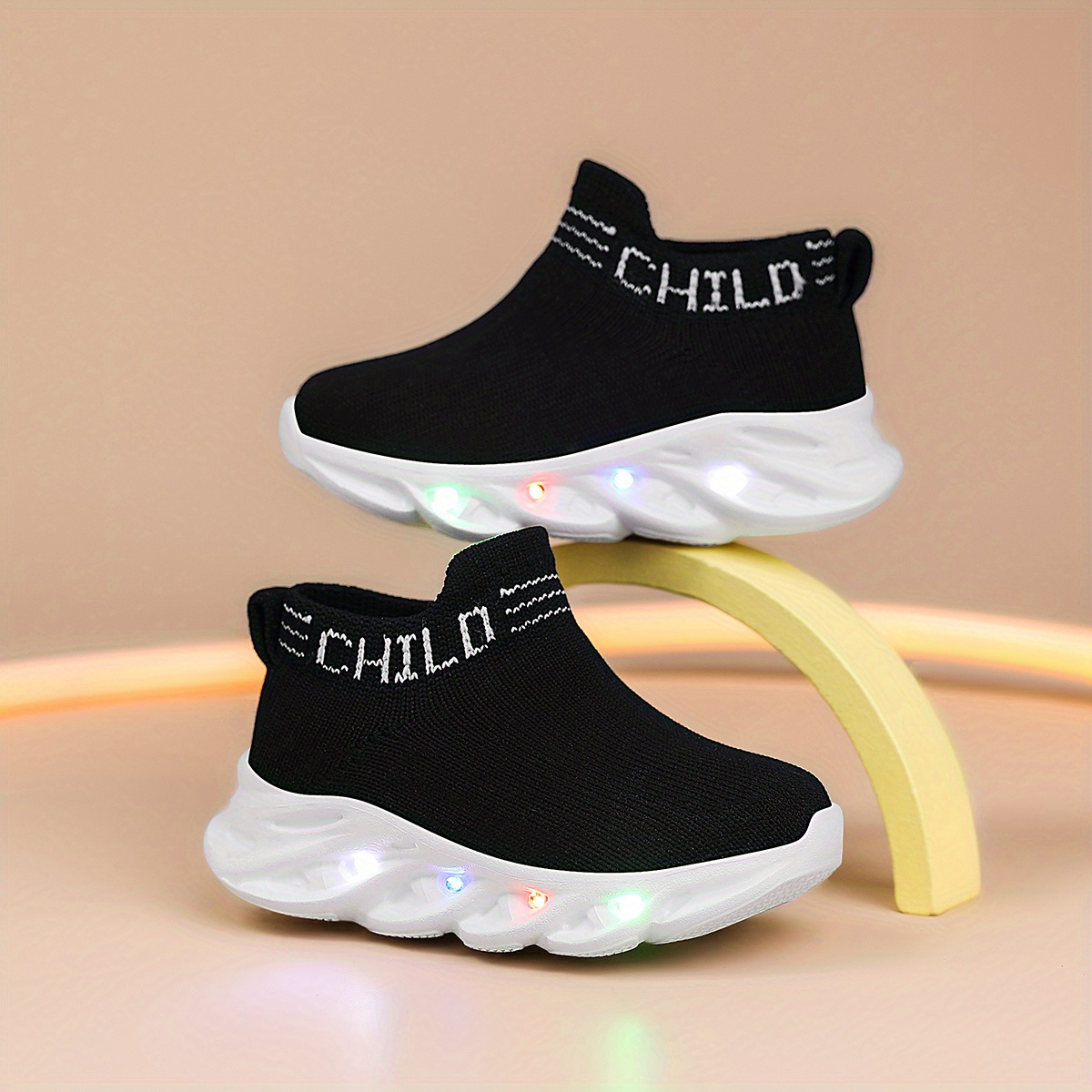 HCNTES Baby Boys Girls Sneakers LED Light Up Shoes Flashing Non-Slip Sports Sneakers For Toddler/Little Kid/Big Kid(Blue,22