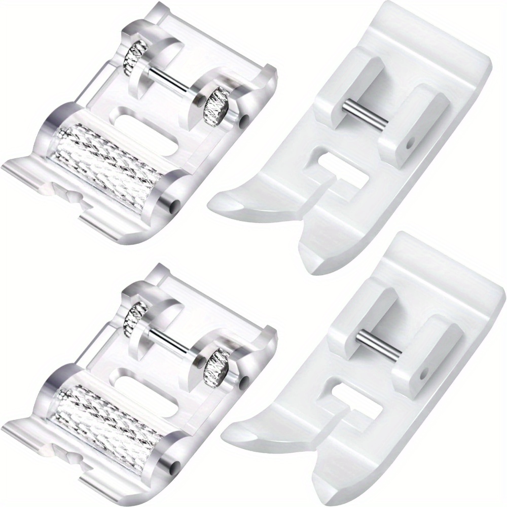 E-shop 4er-Set 1/4" (Viertel Zoll) Nähmaschinen-Nähfuß, Antihaft-Nähfuß mit Rollen, Schnapp-Nähfuß, passend für Nähmaschinen mit niedrigem Schaft (2