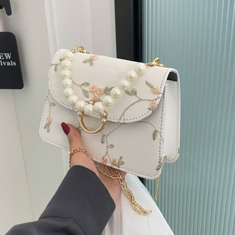 Mini Sac Ancien Brodé De Fleurs – Style Vintage, Motif Floral, Occasion