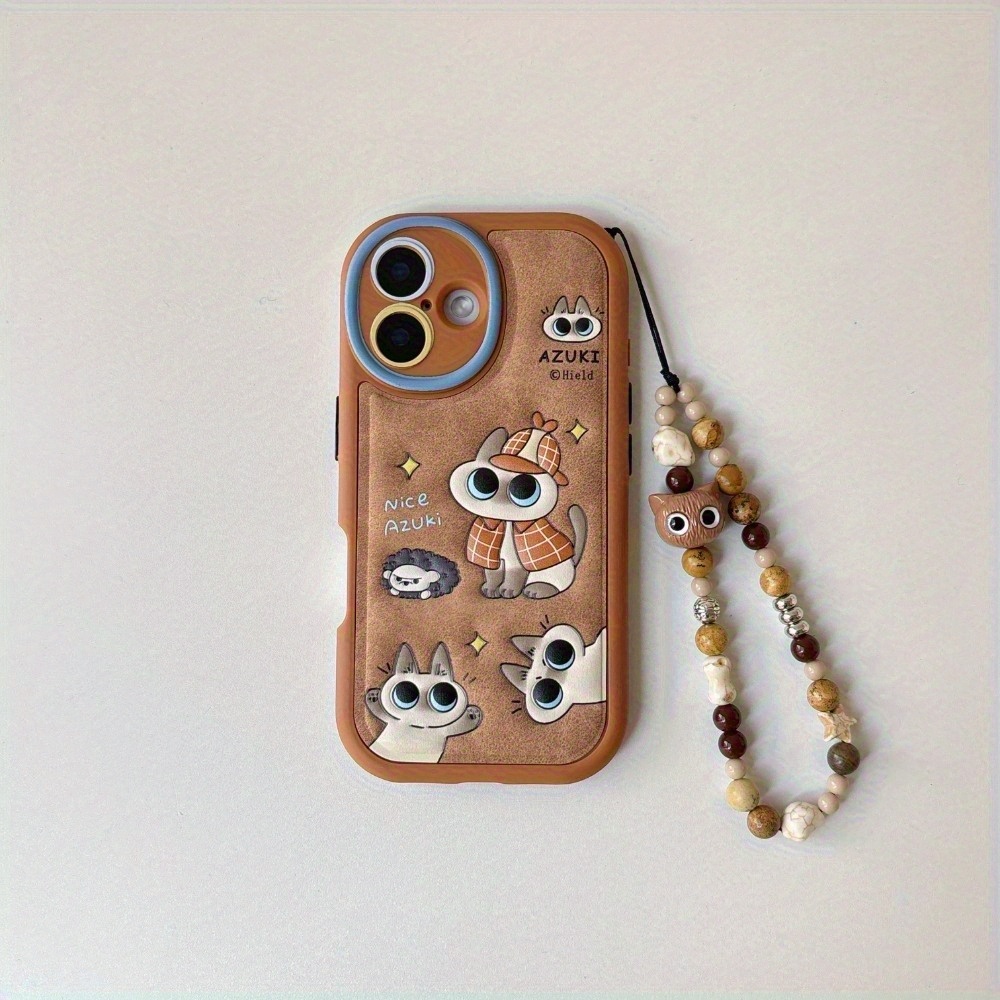 

Brown Cute Little Bean Paste Round Hole - Series Mobile Phone Case Suitable For Apple Phone 16 15 14 13 Pro