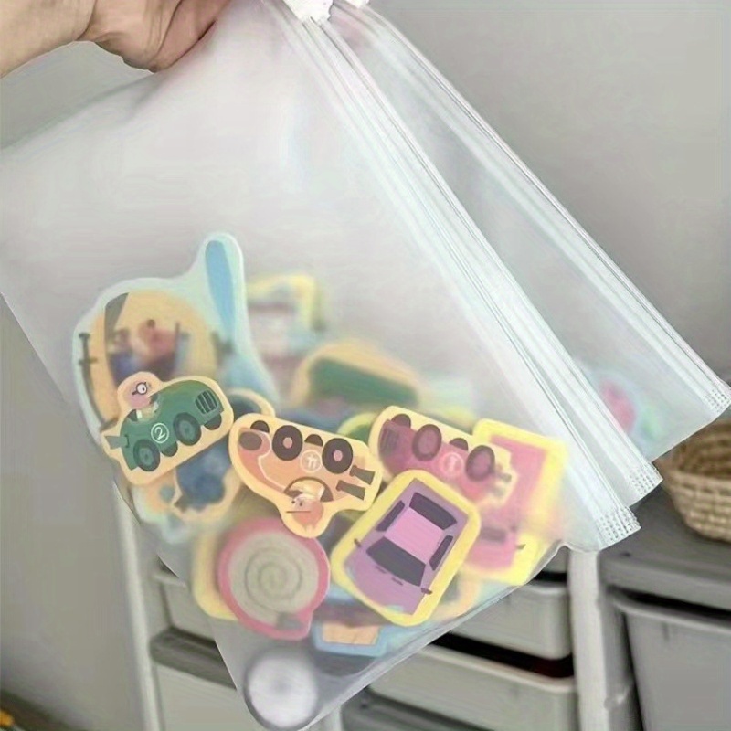 

10pcs/20pcs Large Sandblasted Transparent Bags Set, Waterproof, Multi-functional Storage For Daily , Ideal For Home, Outdoor, Camping, Travel - Pp Material