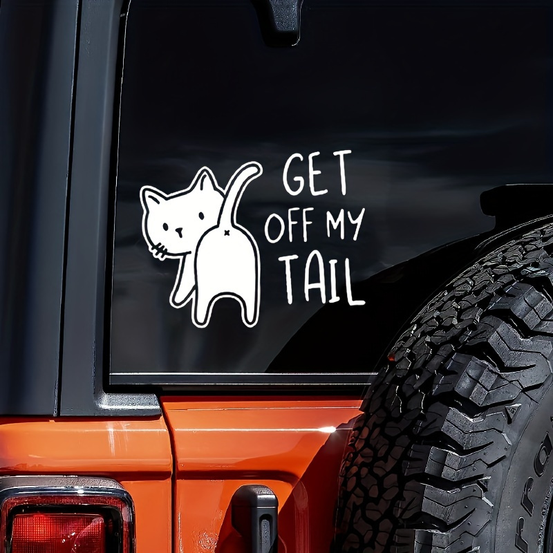 

2pcs And Humorous My Tail Cat Car For Multiple - Laptop , , , Van , ,, , , Cup , Guitar - Christmas