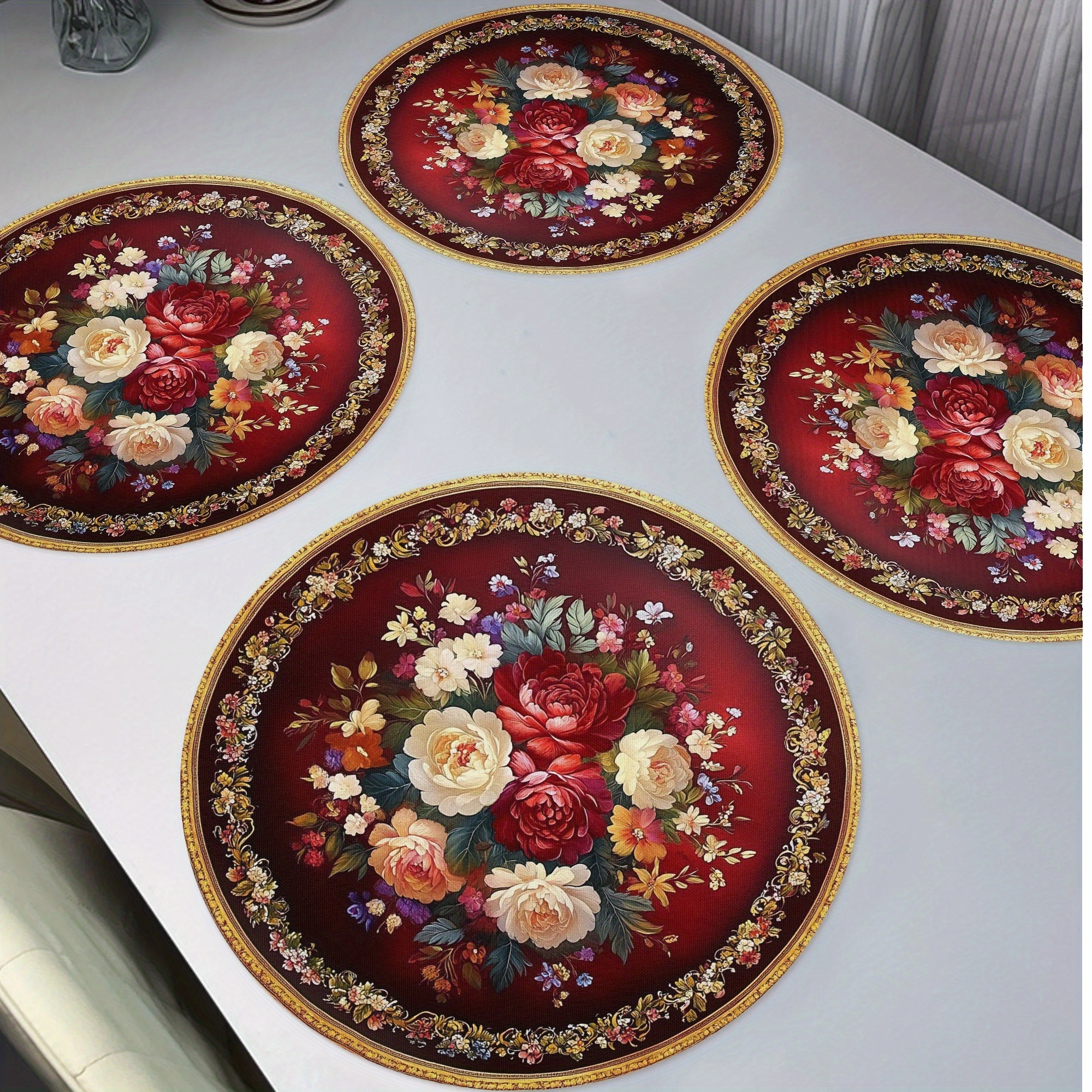 

Christmas Placemats Set Of 4 - Table Backing For , Kitchen, Banquet, And Dining Decor -